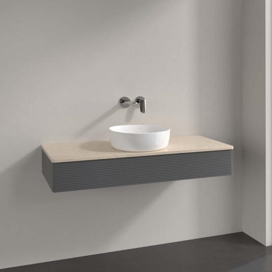 Villeroy & Boch Antao Servantskap med 1 skuff 120x50x19 cm m/lys Antrasitt/Crème