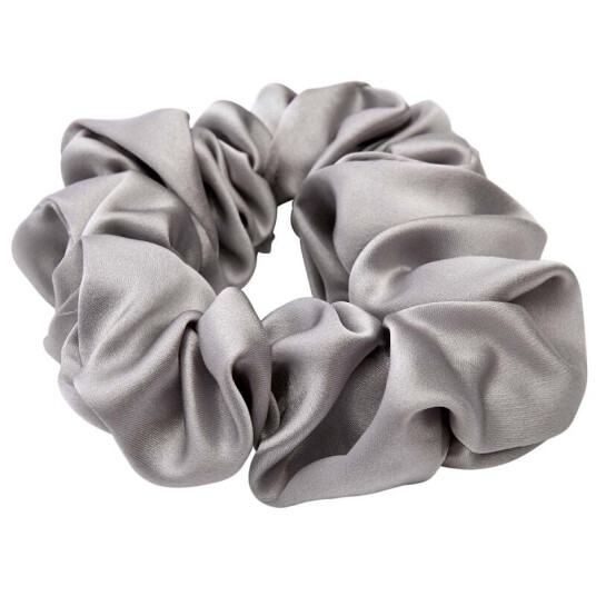 Lenoites Mulberry Silk Scrunchie, Grey Lenoites Mulberry Silk Scrunchie, Grey