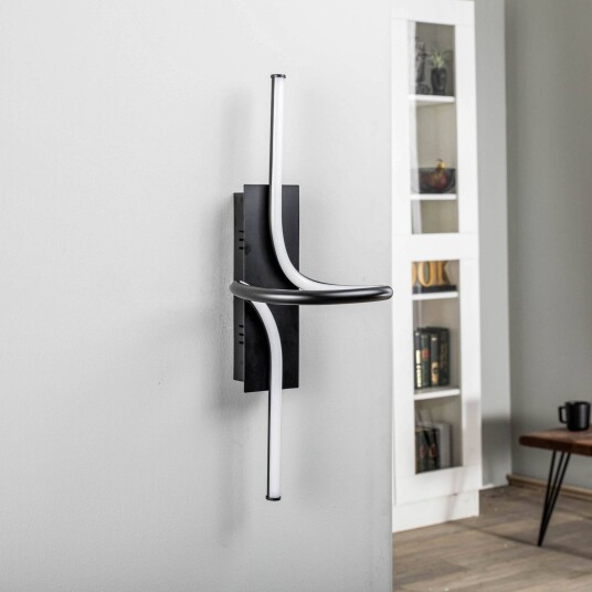 Lindby Divola LED-vegglampe, stepdim, svart