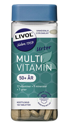 Livol Multivitamin med urter 50+ 150 Tabletter Livol Multivitamin med urter 50+ 150 Tabletter