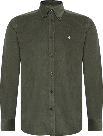 Morris Douglas Cord Shirt Slim Fit OLIVE XS