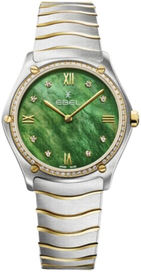 Ebel Dameklokke 1216546 Classic Grønn/18 karat gult gull Ø33 mm