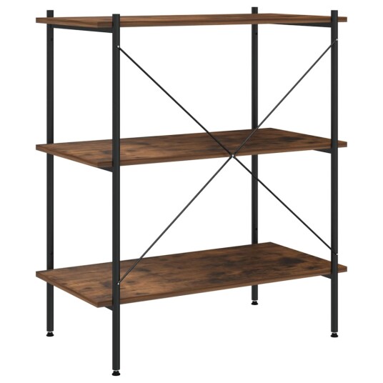 vidaXL 3-etasjers hylleenhet svart og m?rkt tre 80x40x92 cm vidaXL 3-etasjers hylleenhet svart og m?rkt tre 80x40x92 cm