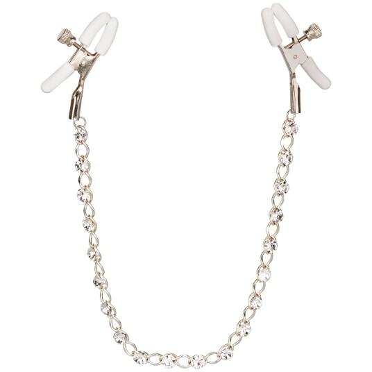 CalExotics Crystal Chain Brystklemmer - Sølv