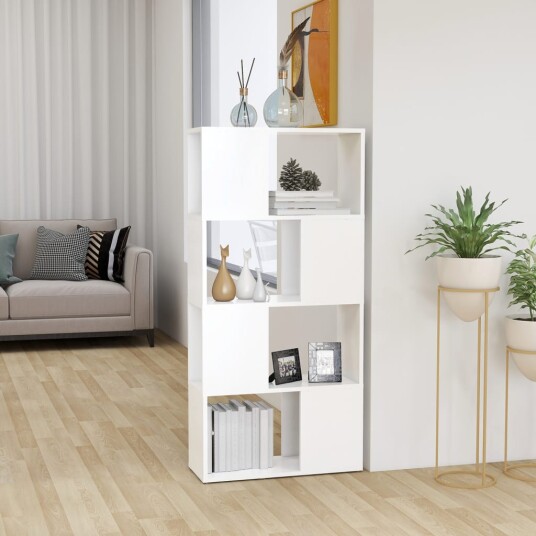 vidaXL Bokhylle/romdeler hvit 60x24x124,5 cm sponplate vidaXL Bokhylle/romdeler hvit 60x24x124,5 cm sponplate