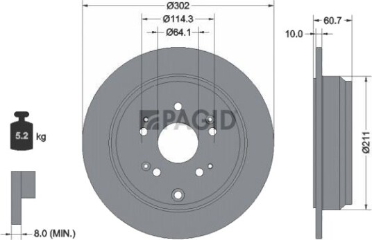 PAGID 55272NC Bremseskive