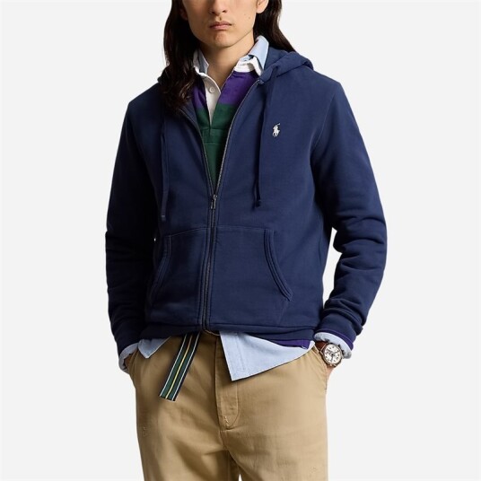 Ralph Lauren Loopback Terry Full-Zip Hoodie - Cruise Navy Blå XL Ralph Lauren Loopback Terry Full-Zip Hoodie - Cruise Navy Blå XL