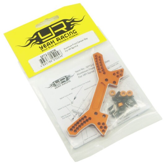 Yeah Racing SPT2-008OR Alu Front Damper Stay Orange For HPI Spri