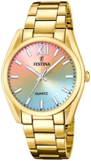 Festina Dameklokke F20640 7 Boyfriend Flerfarget/Gulltonet stål Festina Dameklokke F20640 7 Boyfriend Flerfarget/Gulltonet stål