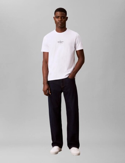 Calvin Klein Jeans Ss 30S Micro Monologo Graphic Te White S Calvin Klein Jeans Ss 30S Micro Monologo Graphic Te White S