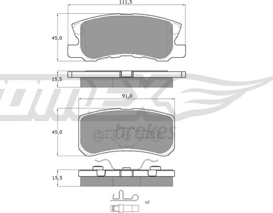 Bremseklosser sett TOMEX Brakes TX 15-04