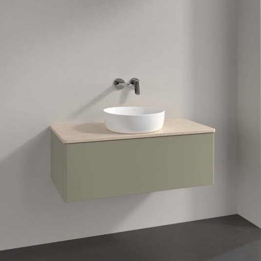 Villeroy & Boch Antao Servantskap med 1 skuff 100x50x36 cm m/lys Steingrå/Crème Villeroy & Boch Antao Servantskap med 1 skuff 100x50x36 cm m/lys Steingrå/Crème