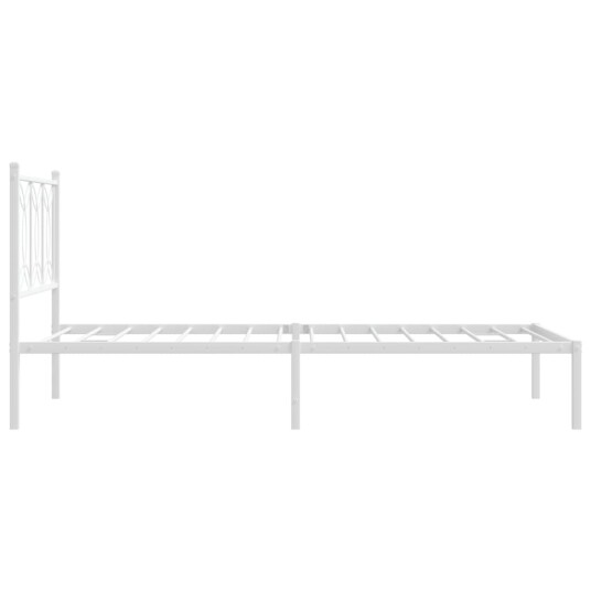  Sengeramme i metall med hodegavl hvit 100x190 cm 8721102644344