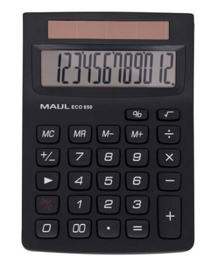 Maul Eco 650, Lomme, Grunnleggende, 12 Sifre, 1 Linjer, Solar, Sort Maul Eco 650, Lomme, Grunnleggende, 12 Sifre, 1 Linjer, Solar, Sort