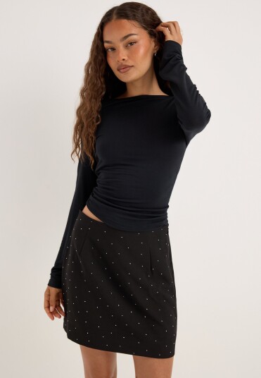 Pckamil Rhinestones Hw Mini Skirt