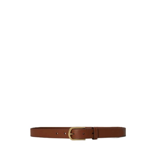 Lauren Ralph Lauren | Rounded Buckle Leather Skinny Belt | M Lauren Ralph Lauren | Rounded Buckle Leather Skinny Belt | M