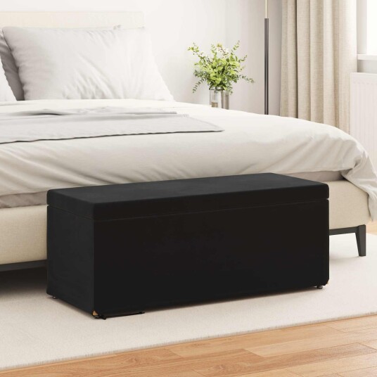 vidaXL Håndverk Svart 101 x 41 x 40 cm Fløyel og konstruert tre
