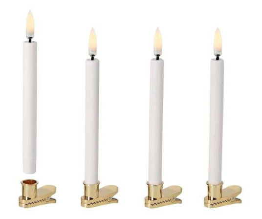 Uyuni Lighting - LED juletrelys m/holder 14x1,3 cm 4 stk nordic white