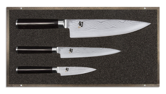Kai Shun Classic knivsett 3 deler Krom-svart