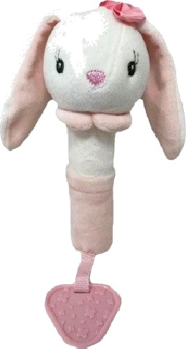 Tulilo Kosebamserangle med Lyd 17 cm Hvit og Rosa Kanin Tulilo Kosebamserangle med Lyd 17 cm Hvit og Rosa Kanin