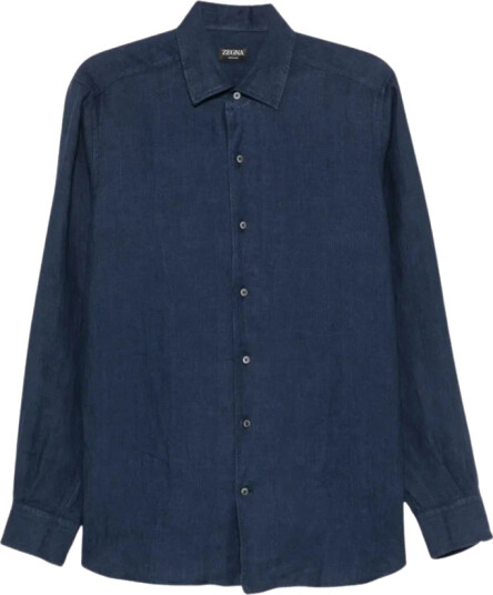 Zegna Herre Skjorter Blå L,