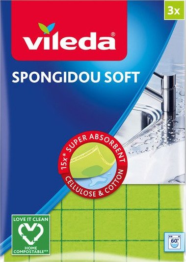 Vileda Spongidou Rengjøringsklut Ekstra Absorberende 3 stk. Vileda Spongidou Rengjøringsklut Ekstra Absorberende 3 stk.