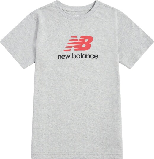 New Balance T skjorte Stablet Logo Atletisk Grey Heather New Balance 15 16 år 170 176 T skjorte Grå