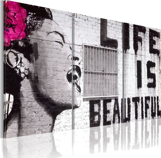 Bilde Lykkelig Motto 60x30 Artgeist sp. z o. o.