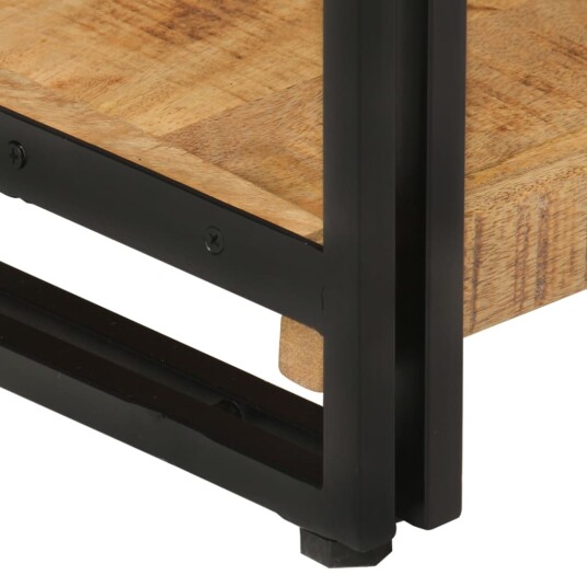 vidaXL Bokhylle 3 etasjer 77x30x80 cm heltre mango og jern