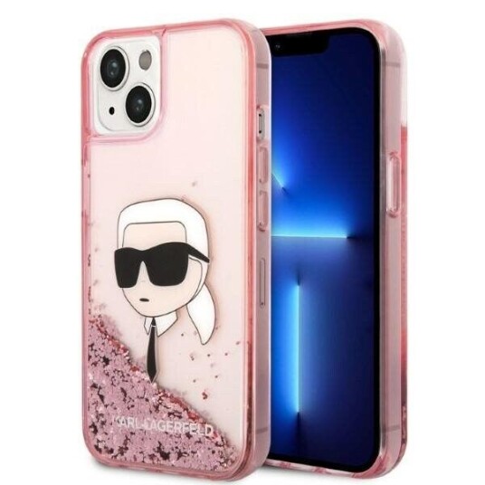 Karl Lagerfeld Hardcase Glitter Mobildeksel til iPhone 14 Plus/15 Plus 6,7" Rosa
