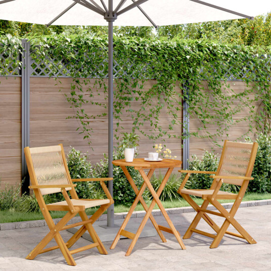  Bistrosett 3 deler beige polypropylen og heltre 3281795