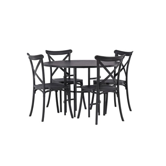 Venture Home Spisegruppe Venture Home Copenhagen Ø 115 cm med 4 Crosett Stoler GR23213