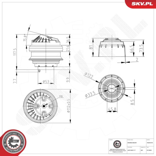 ESEN SKV 75SKV419 Motorfeste