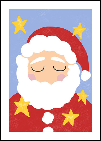 Santa Claus with Stars Plakat Plakat / 50x70cm Santa Claus with Stars Plakat Plakat / 50x70cm