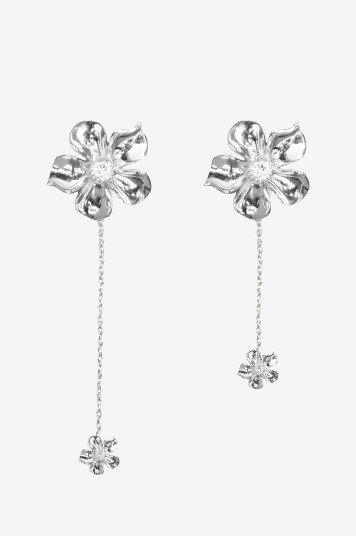 Ioaku Øreringer Hanging LA Fleur Earrings Sølv