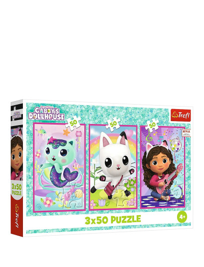 Trefl Pappussel Trefl 3X50 Bitar Gabby"s Dollhouse - Multi/patterned - ONE SIZE