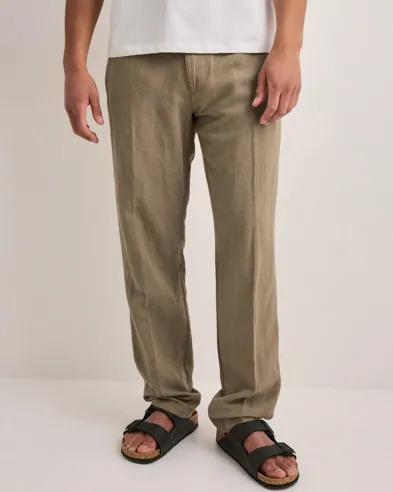 Selected Men SLH196 Straight Leroy Sun Pant Noos Linbukser Brun Selected Men SLH196 Straight Leroy Sun Pant Noos Linbukser Brun