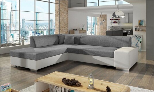 Seksjonssofa Eltap Porto 278x217x74 cm Sawana 21 Soft 17 Grå Hvit Venstre Seksjonssofa Eltap Porto 278x217x74 cm Sawana 21 Soft 17 Grå Hvit Venstre