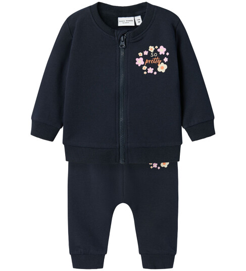 Name It Joggedress NbfVrillie Dark Sapphire m. Blomster 68 Cardigan Blå 62