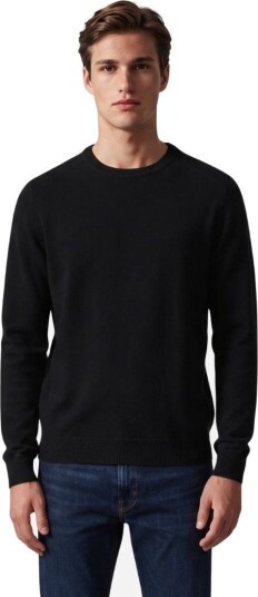 Fly3 Crew neck sweater super140 merino wool XS sort herre