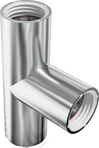 Purus grenrø, innstikk, 90°, Ø32 mm, plast, krom chrome