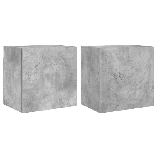 Vegghengte TV-benker 2 stk betonggrå 40,5x30x40 konstruert tre 836903 Vegghengte TV-benker 2 stk betonggrå 40,5x30x40 konstruert tre 836903