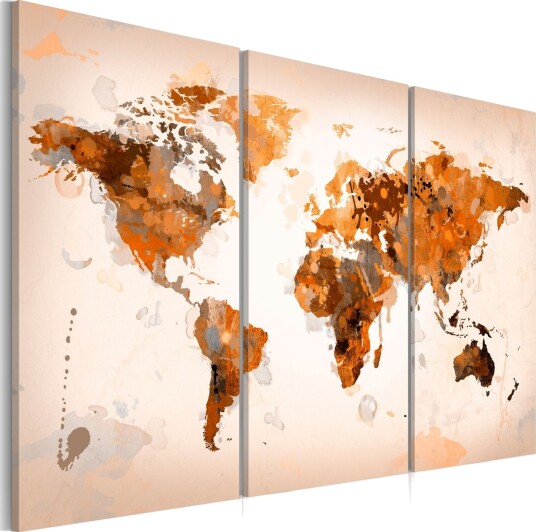 Bilde Map Of The World Desert Storm Triptych 60x40 Artgeist sp. z o. o.