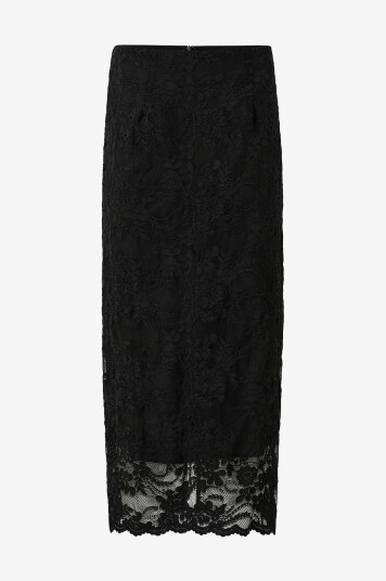 Vila Blondeskjørt viLorna Lace Midi Skirt Svart Vila Blondeskjørt viLorna Lace Midi Skirt Svart
