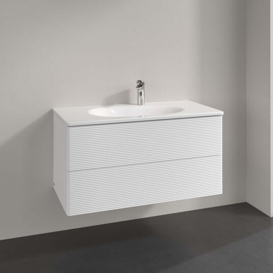 Villeroy & Boch Antao Servantskap med 2 skuffer 98,8x49,6x50,4 cm u/lys Hvit Matt Villeroy & Boch Antao Servantskap med 2 skuffer 98,8x49,6x50,4 cm u/lys Hvit Matt