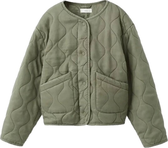 Mango Padded Lyocell Jacket Khaki green 9