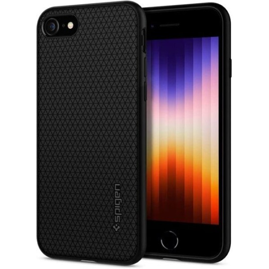 Spigen Liquid Armor Deksler for iPhone SE 2020/8/7 - Svart med Kredittkortlomme