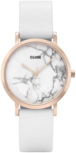 Cluse Dameklokke CL40110 Hvit/Lær Ø33 mm