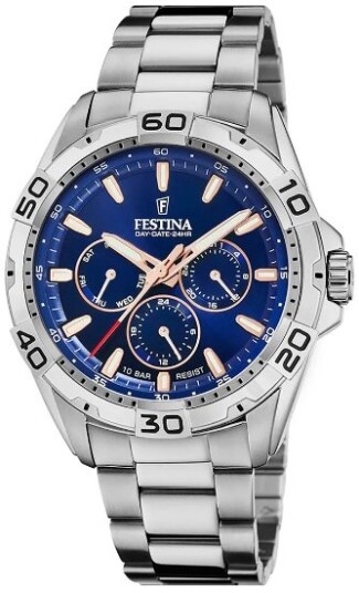 Festina Herreklokke F20623 2 Classic Blå/Stål Ø44.7 mm Festina Herreklokke F20623 2 Classic Blå/Stål Ø44.7 mm
