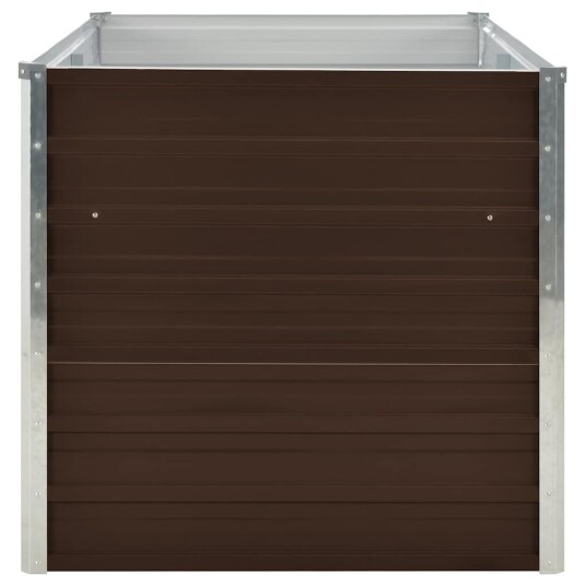 vidaXL Hevet blomsterkasse brun 160x80x77 cm galvanisert stål